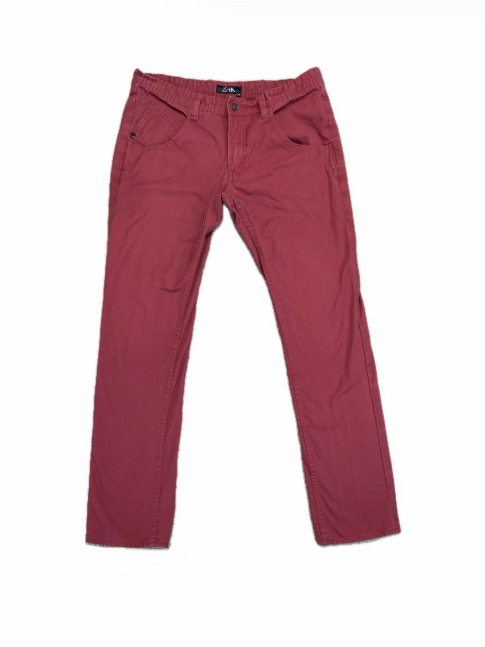 ZAK Mens Cranberry Red Carpenter Pants 34x30 Tapered Grommet Pockets Retro